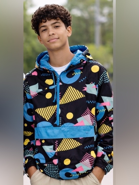 Super Massive Other - Super Massive Jacket Men's 1/2 Zip Pullover Windbreaker Hooded Medium 90s Unisex